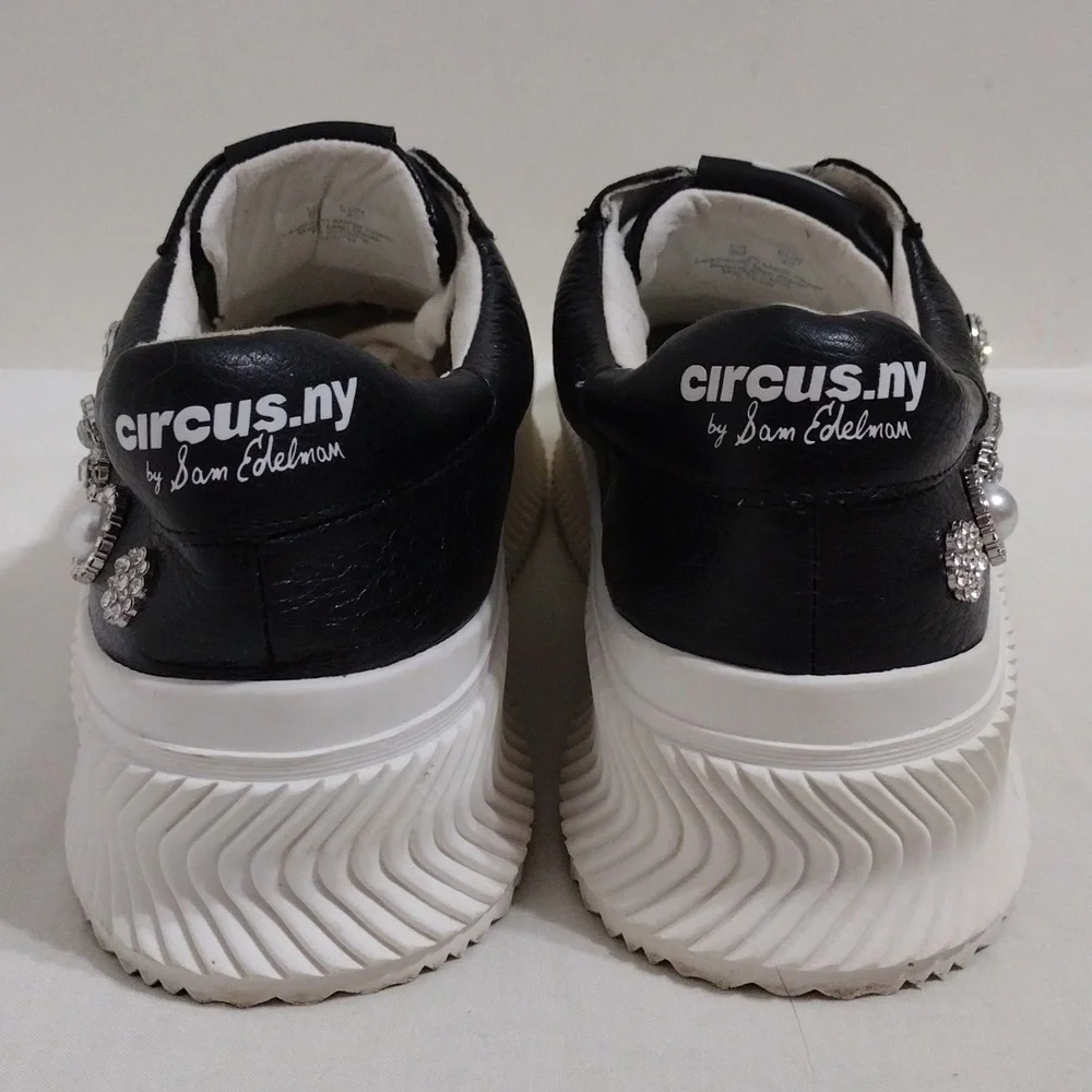 NEW Circus NY Sam Edelman Taelyn Rhinestone Platform Sneakers 9 Glam Streetwear